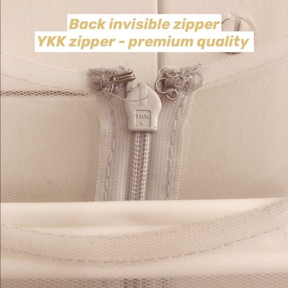 Chi Chi London Tulle Lace Prom Midi Dress - Grey - Picture 6 of 9